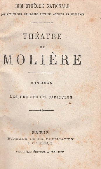 Théatre de Moliére - Paradoxe sur le comédien