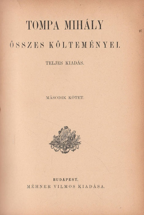 Tompa Mihály összes költeményei II-IV.