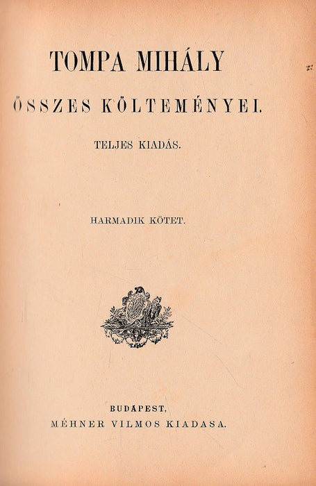 Tompa Mihály összes költeményei II-IV.