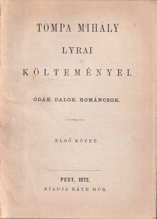 Tompa Mihály összegyűjtött költeményei I-VI.