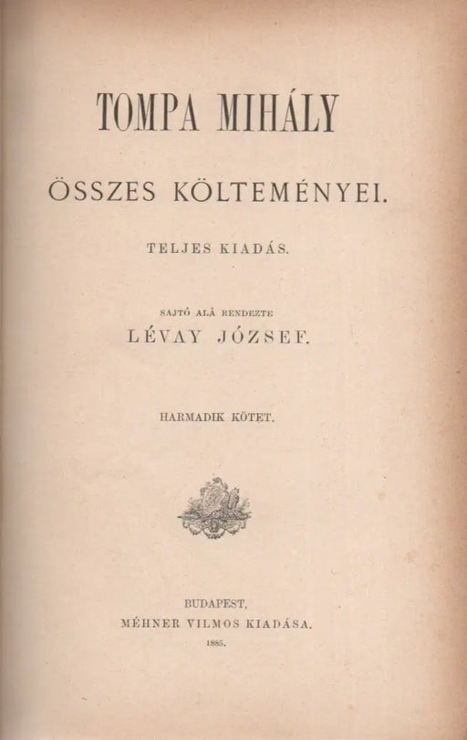 Tompa Mihály összes költeményei III.