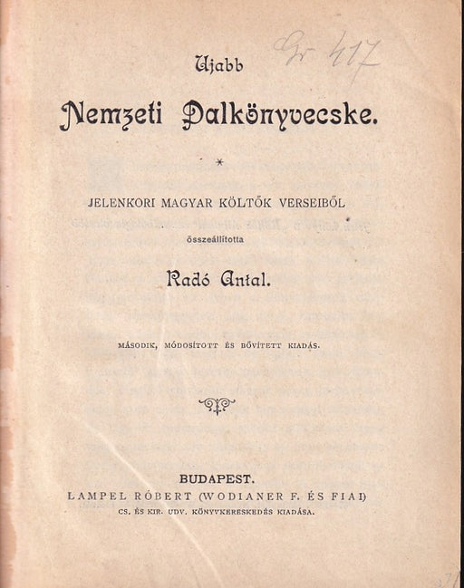 Ujabb nemzeti dalkönyvecske