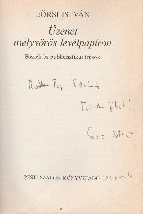 Üzenet mélyvörös levélpapíron