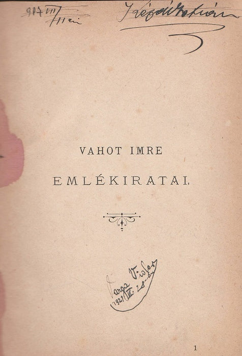 Vahot Imre emlékiratai