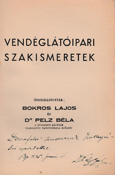 Vendéglátóipari szakismeretek