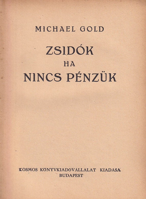Zsidók ha nincs pénzük