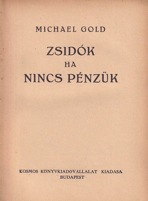 Zsidók ha nincs pénzük