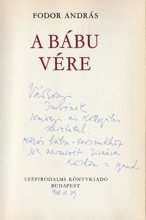 A bábu vére - Oskola Antikvárium