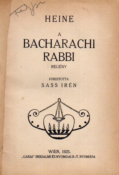 A bacharachi rabbi - Oskola Antikvárium