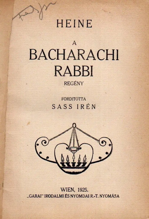 A bacharachi rabbi - Oskola Antikvárium