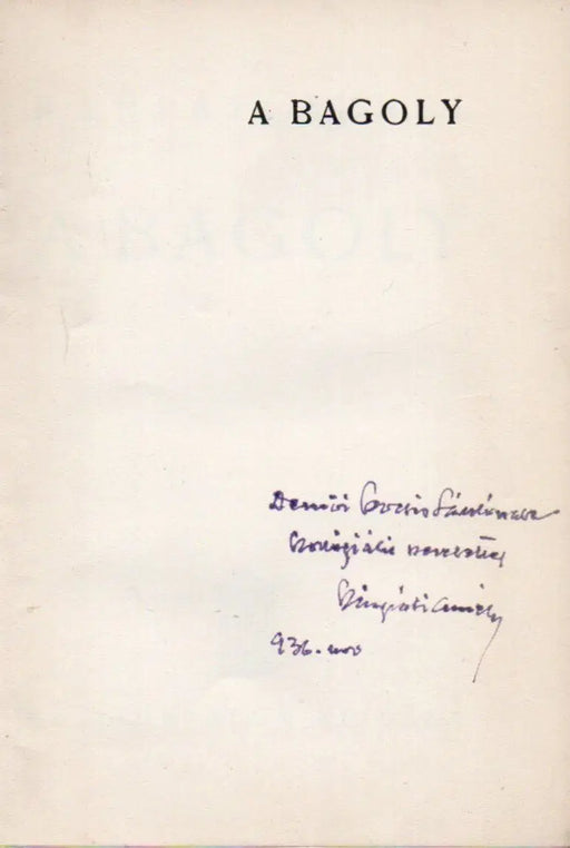 A bagoly - Oskola Antikvárium