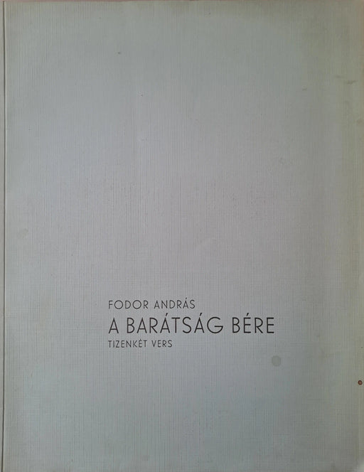 A barátság bére - Oskola Antikvárium