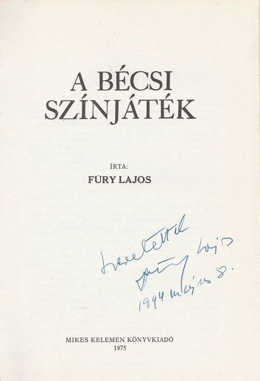 A bécsi színjáték - Oskola Antikvárium
