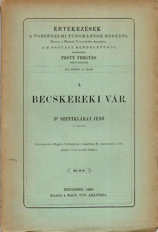 A becskereki vár - Oskola Antikvárium