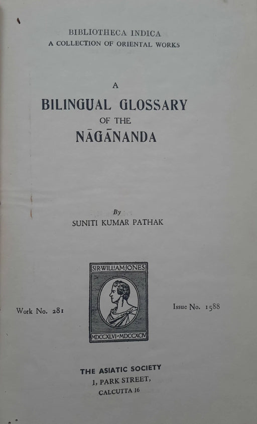 A Bilingual Glossary Of The Nagananda - Oskola Antikvárium