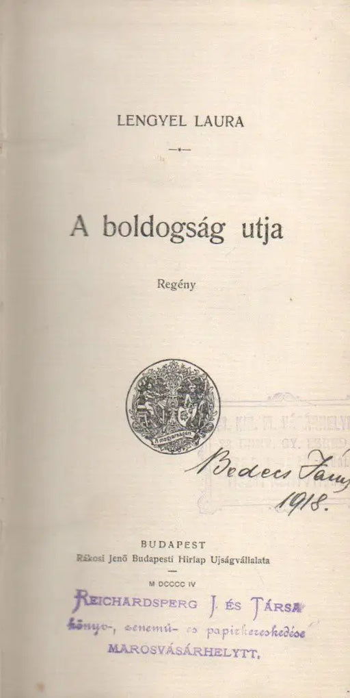 A boldogság utja - Oskola Antikvárium