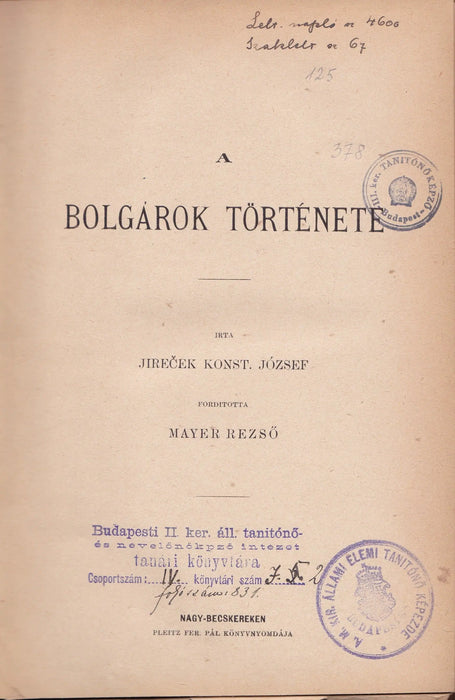 A bolgárok története - Oskola Antikvárium