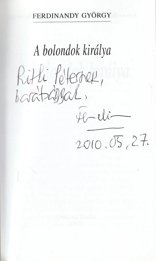 A bolondok királya - Oskola Antikvárium