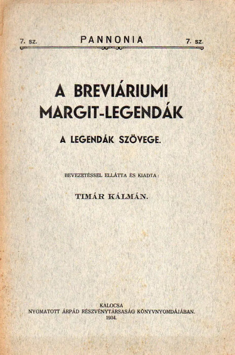 A breviáriumi Margit - legendák - Oskola Antikvárium