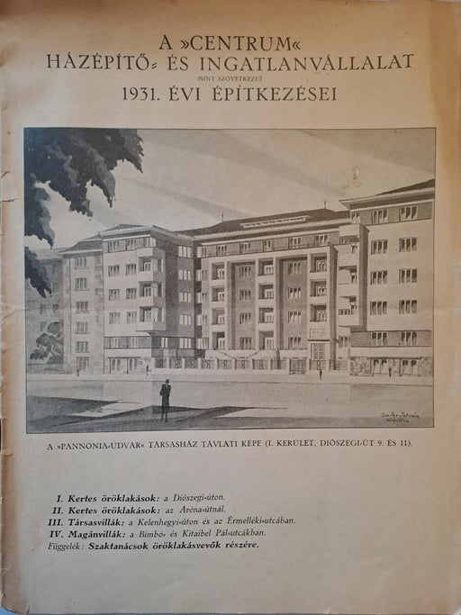 A "Centrum" Házépítő - és Ingatlanvállalat 1931. évi építkezései - Oskola Antikvárium
