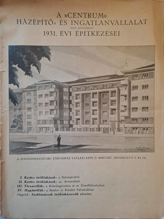 A "Centrum" Házépítő - és Ingatlanvállalat 1931. évi építkezései - Oskola Antikvárium