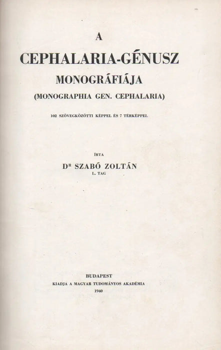 A Cephalaria - génusz monográfiája - Oskola Antikvárium