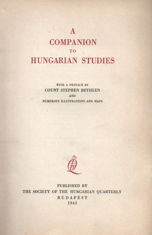 A Companion to Hungarian Studies - Oskola Antikvárium