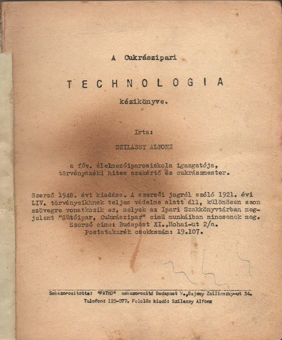 A Cukrászipari technológia kézikönyve I - III. - Oskola Antikvárium