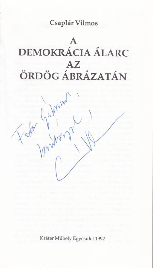 A demokrácia álarc az ördög ábrázatán - Oskola Antikvárium