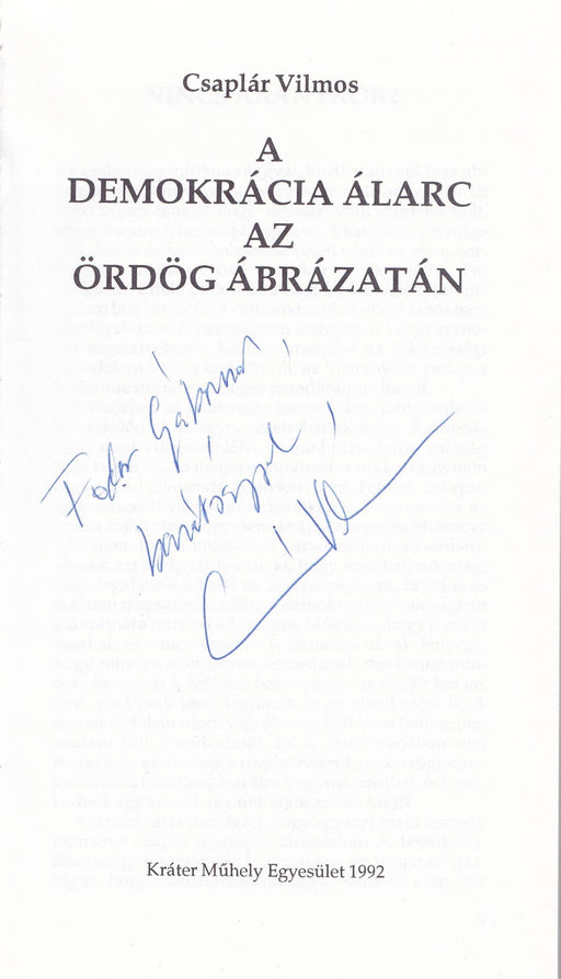 A demokrácia álarc az ördög ábrázatán - Oskola Antikvárium