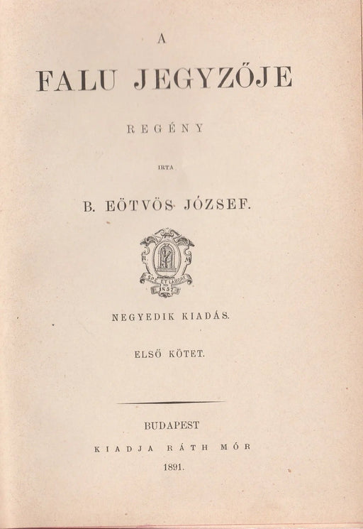 A falu jegyzője I. - Oskola Antikvárium