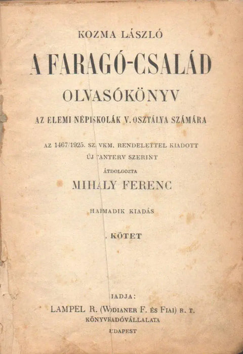 A Faragó - család I - II. - Oskola Antikvárium