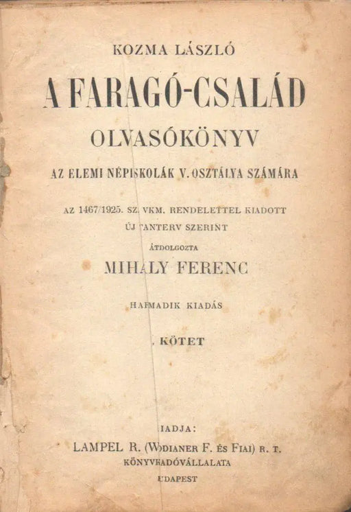 A Faragó - család I - II. - Oskola Antikvárium