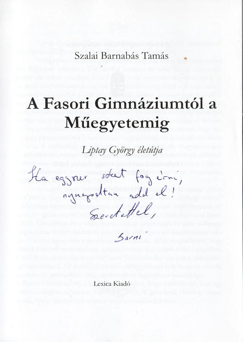 A Fasori Gimnáziumtól a Műegyetemig - Oskola Antikvárium