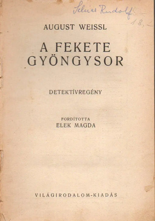 A fekete gyöngysor - Oskola Antikvárium