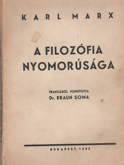 A filozófia nyomorúsága - Oskola Antikvárium