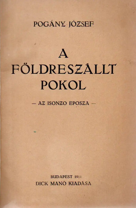 A földreszállt pokol - Oskola Antikvárium