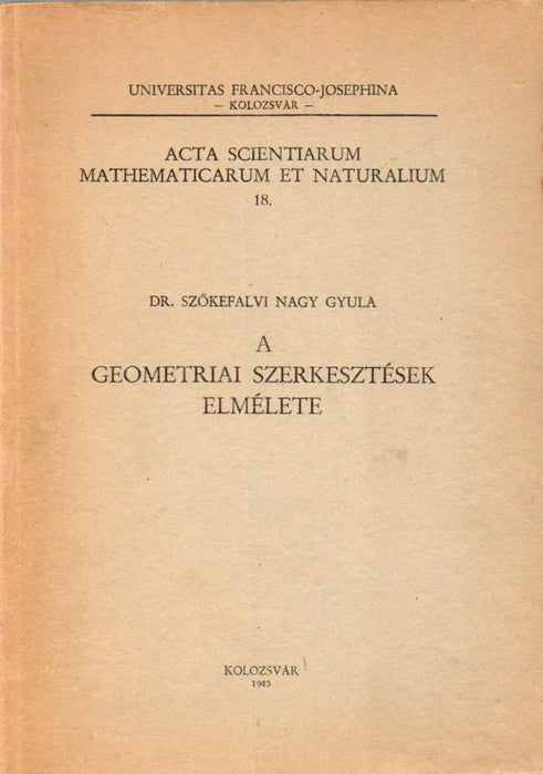 A geometriai szerkesztések elmélete - Oskola Antikvárium