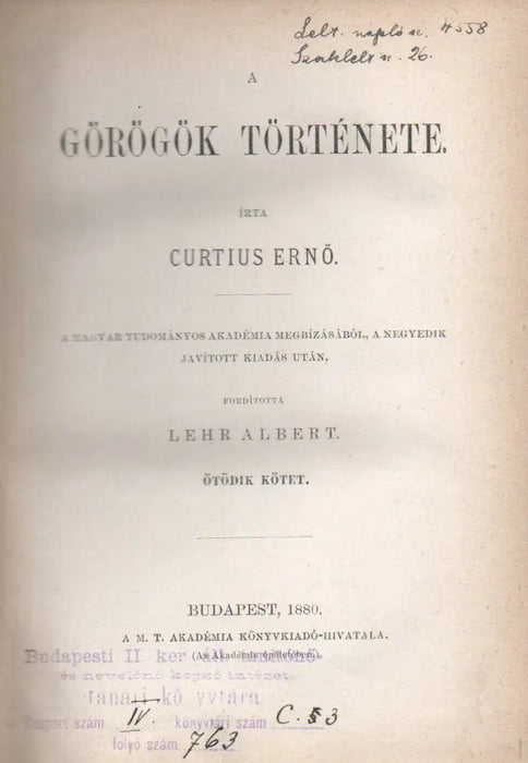 A görögök története V - VI. - Oskola Antikvárium