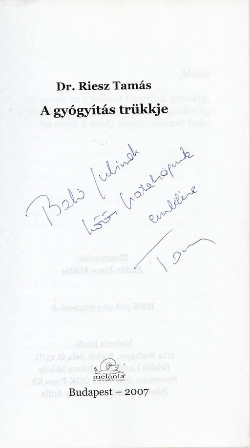 A gyógyítás trükkje - Oskola Antikvárium