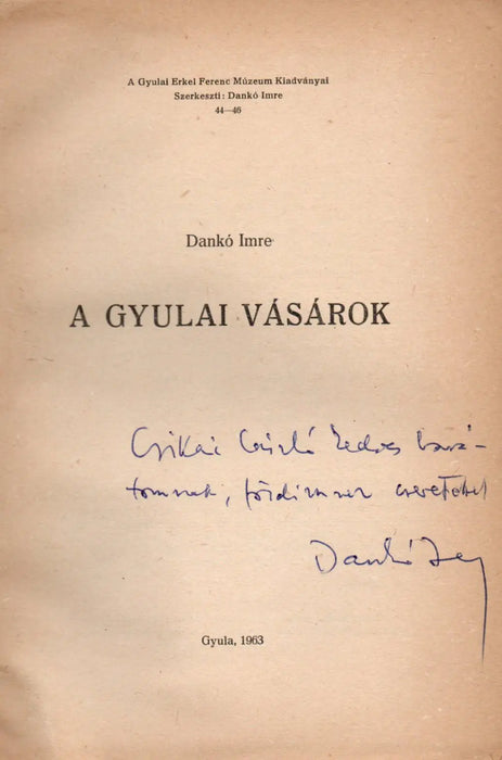A gyulai vásárok - Oskola Antikvárium