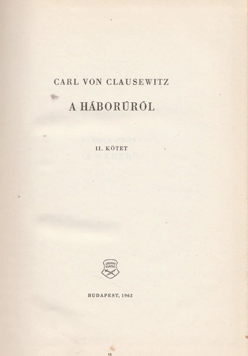 A háborúról I - II. - Oskola Antikvárium