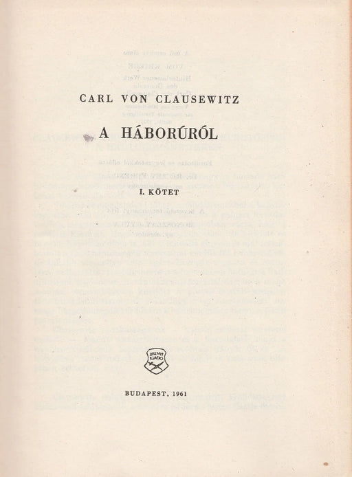 A háborúról I - II. - Oskola Antikvárium