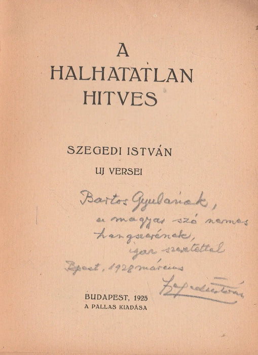 A halhatatlan hitves - Oskola Antikvárium
