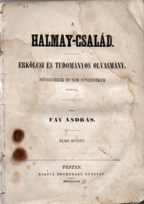 A Halmay - család I. - Oskola Antikvárium