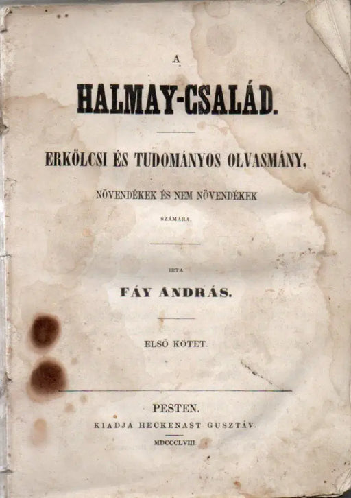 A Halmay - család I. - Oskola Antikvárium