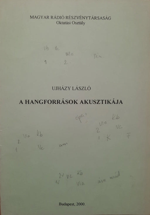 A hangforrások akusztikája - Oskola Antikvárium