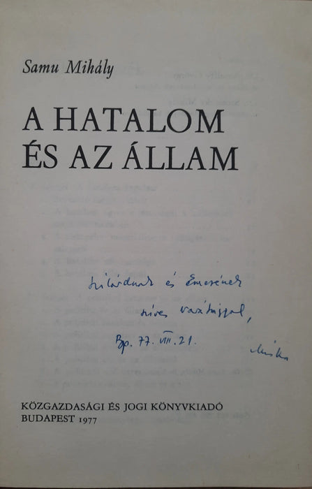 A hatalom és az állam - Oskola Antikvárium