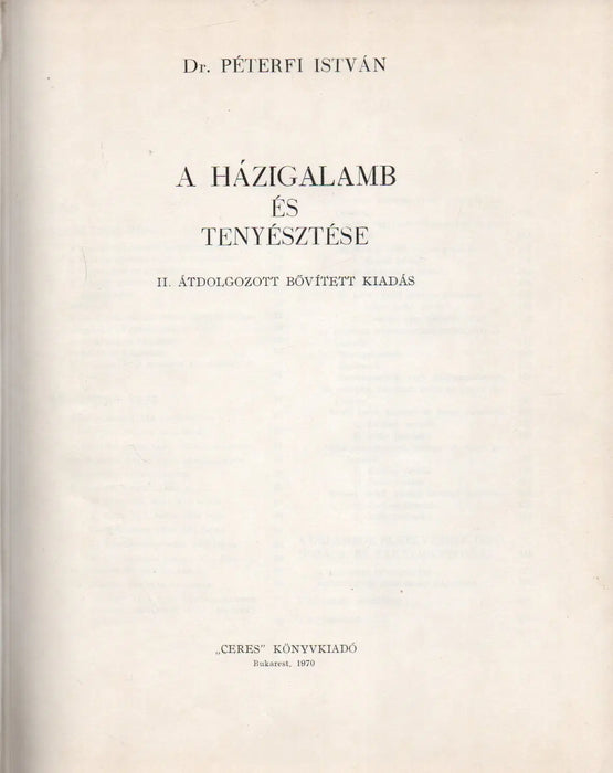 A házigalamb és tenyésztése - Oskola Antikvárium