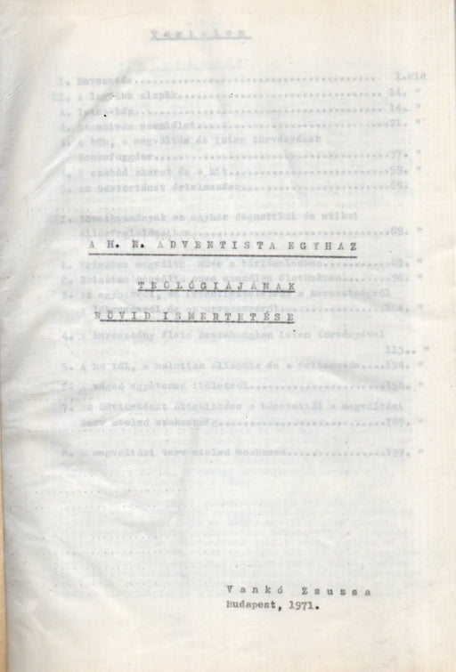 A Hetednapi Adventista Egyház teológiájának rövid ismertetése - Oskola Antikvárium